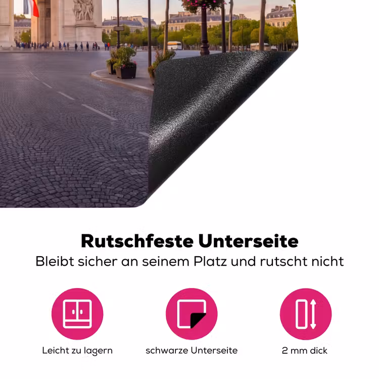 Monument - Parijs - Zonsondergang - Architectuur - Goud Inductie beschermer vinyl 3mm middel -zzzzzzz-lf-onderkant
