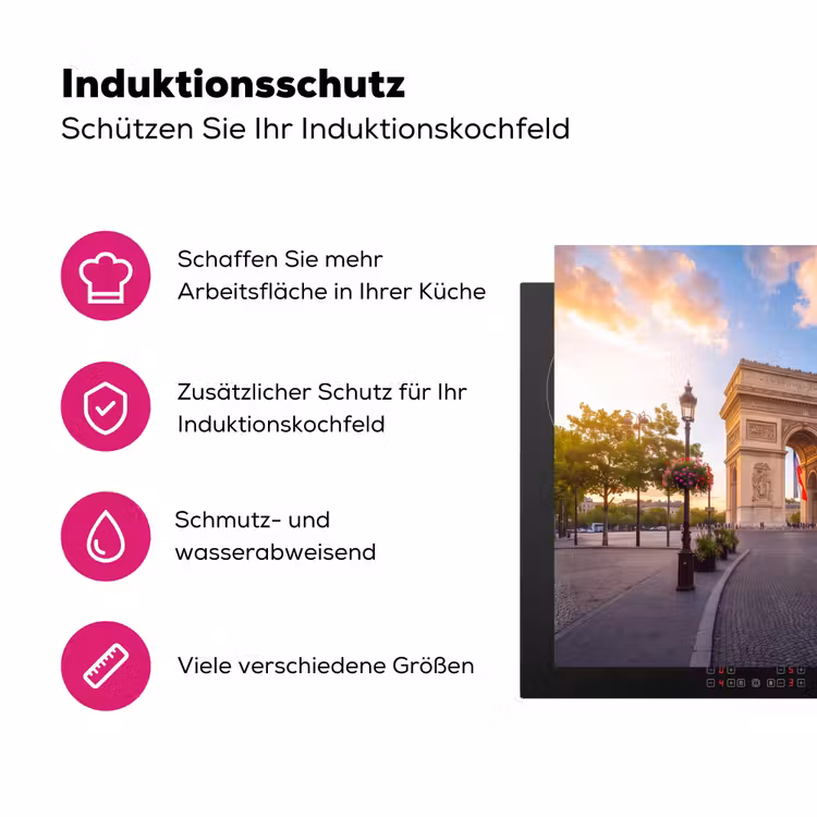 Monument - Parijs - Zonsondergang - Architectuur - Goud Inductie beschermer vinyl 3mm middel -zzzzzzz-lf-ups