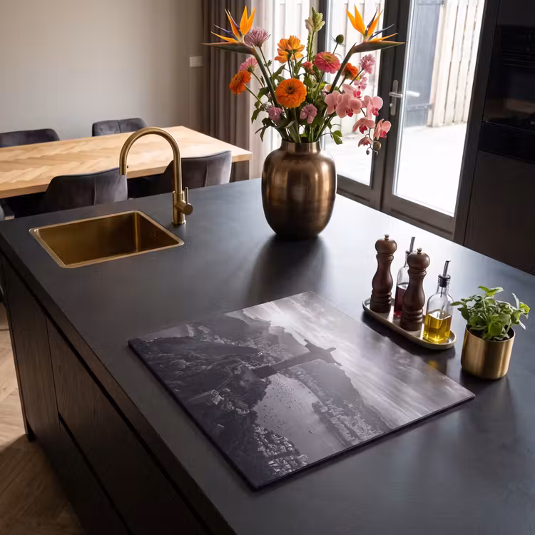 Monument - Stadsgezicht - Landschap - Zwart-wit Inductie beschermer vinyl 3mm middel -sfeer5