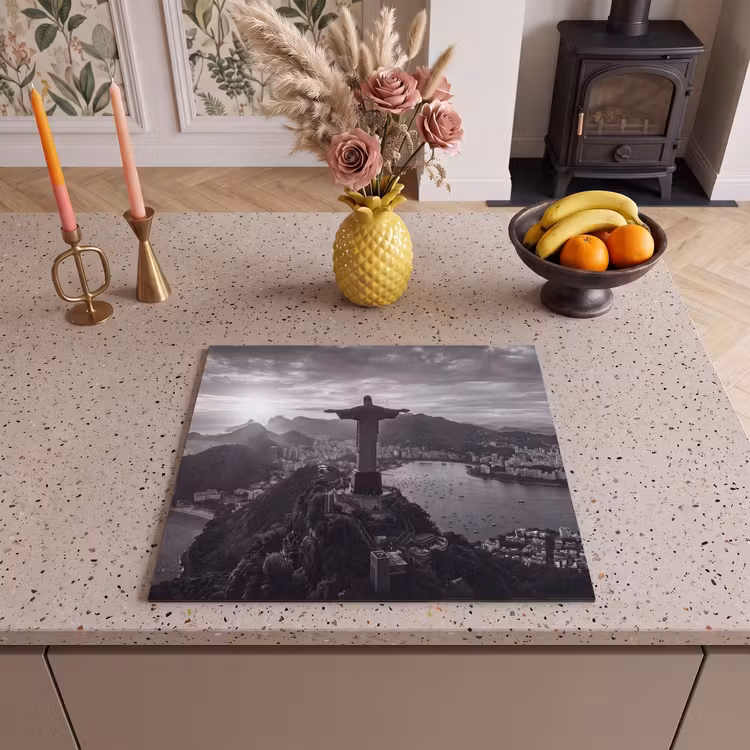 Monument - Stadsgezicht - Landschap - Zwart-wit Inductie beschermer vinyl 3mm middel -sfeer3