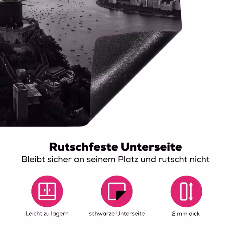 Monument - Stadsgezicht - Landschap - Zwart-wit Inductie beschermer vinyl 3mm middel -zzzzzzz-lf-onderkant