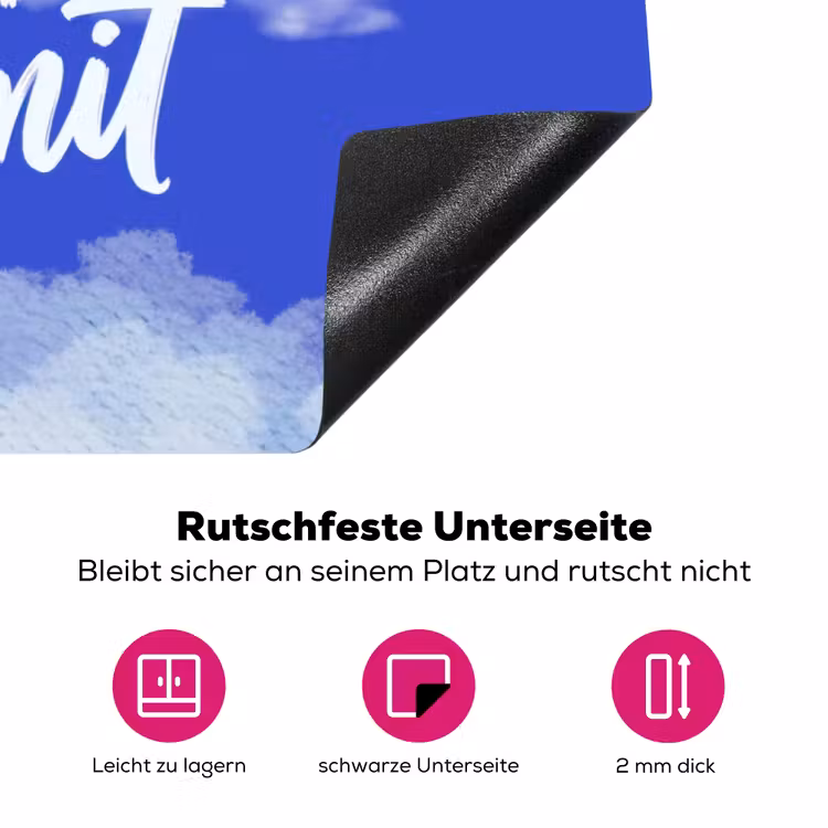Sky is not the limit - Blauwe lucht - Wolken Inductie beschermer vinyl 3mm klein -zzzzzzz-lf-onderkant