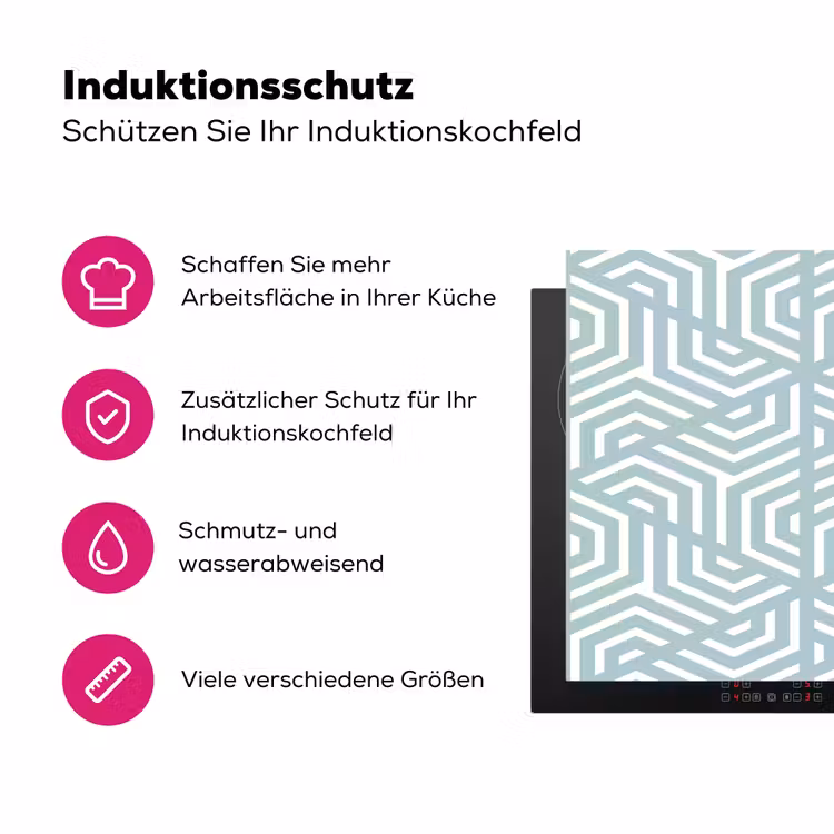 Design - Geometrie - Patroon - Driehoek Inductie beschermer vinyl 3mm klein 276 -zzzzzzz-lf-ups
