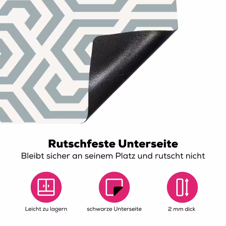 Design - Lijn - Patroon - Groen Inductie beschermer vinyl 3mm klein 276 -zzzzzzz-lf-onderkant