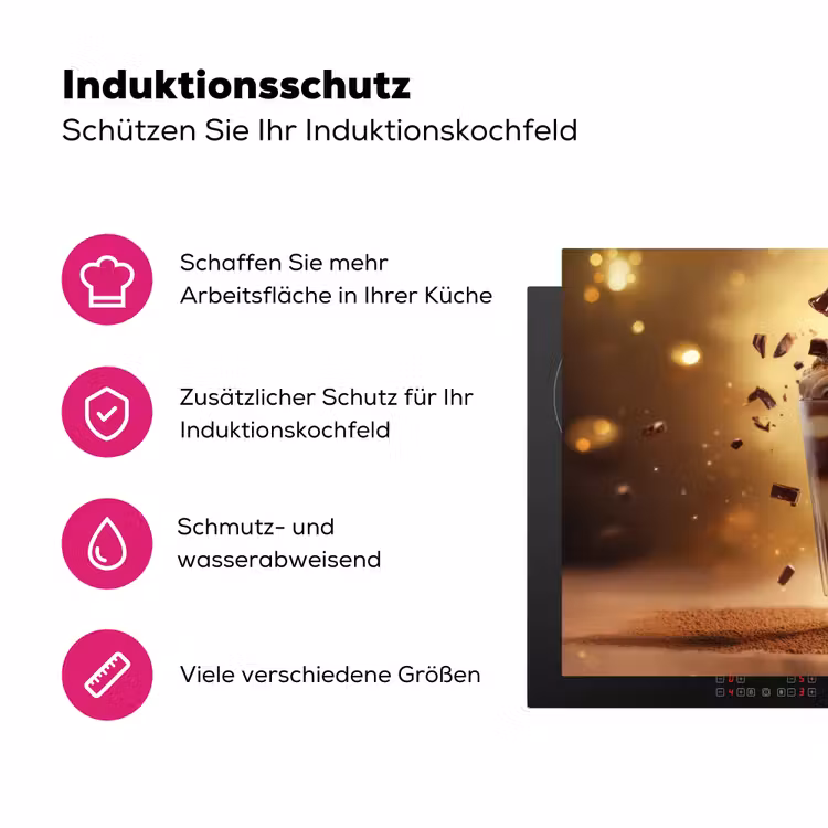 Dessert - Chocolade - Zoet - Eten Inductie beschermer vinyl 3mm klein -zzzzzzz-lf-ups