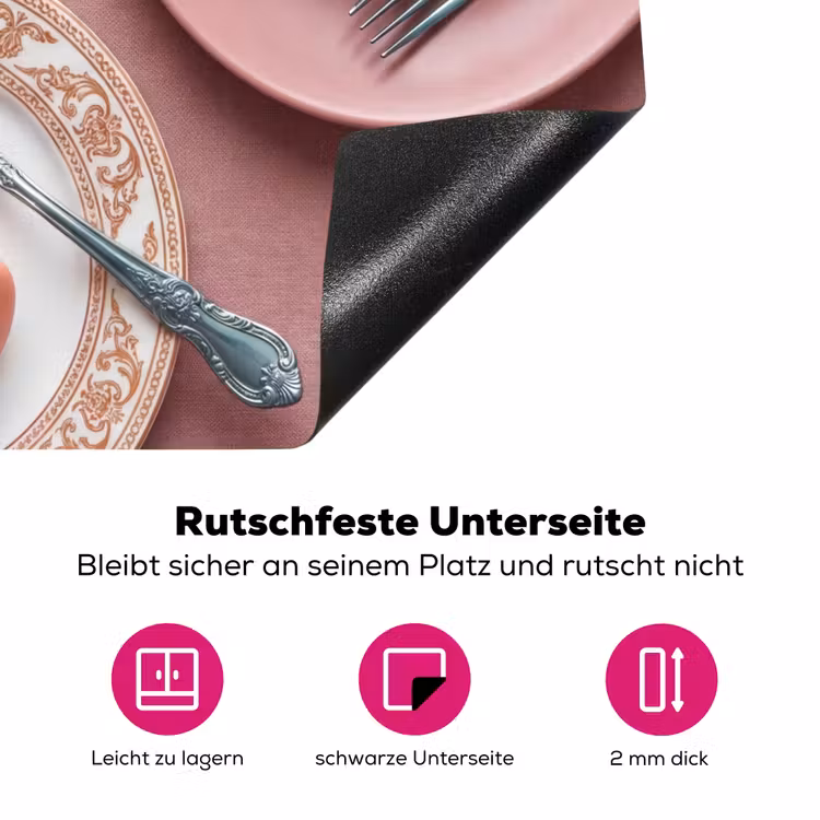 Dessert - Taart - Gebak - Zoet - Roze Inductie beschermer vinyl 3mm middel -zzzzzzz-lf-onderkant