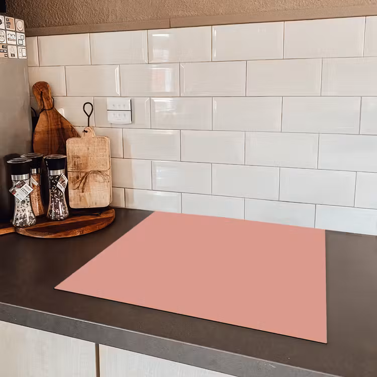 Muted - Salmon - Koraal Inductie beschermer vinyl 3mm middel 274 -sfeer3