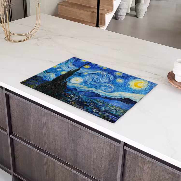 De sterrennacht - Vincent van Gogh Inductie beschermer vinyl 3mm klein -sfeer8