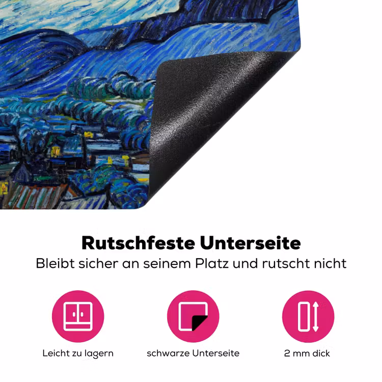 De sterrennacht - Vincent van Gogh Inductie beschermer vinyl 3mm klein -zzzzzzz-lf-onderkant