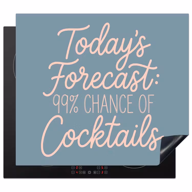 Today's Forecast - Cocktails - Blauw Inductie beschermer vinyl 3mm middel -3d