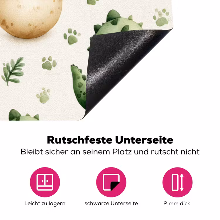 Dino - Eieren - Groen Inductie beschermer vinyl 3mm klein 276 -zzzzzzz-lf-onderkant