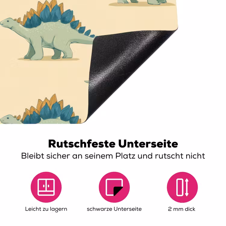 Dino - Patroon - Groen Inductie beschermer vinyl 3mm klein 276 -zzzzzzz-lf-onderkant