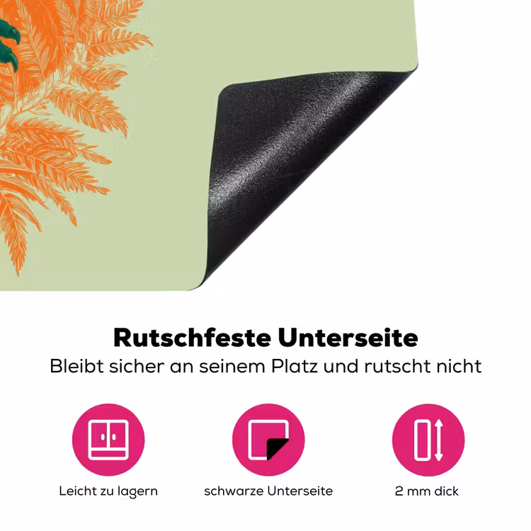 Dinosaurus - Groen - Planten - Cirkel Inductie beschermer vinyl 3mm klein -zzzzzzz-lf-onderkant