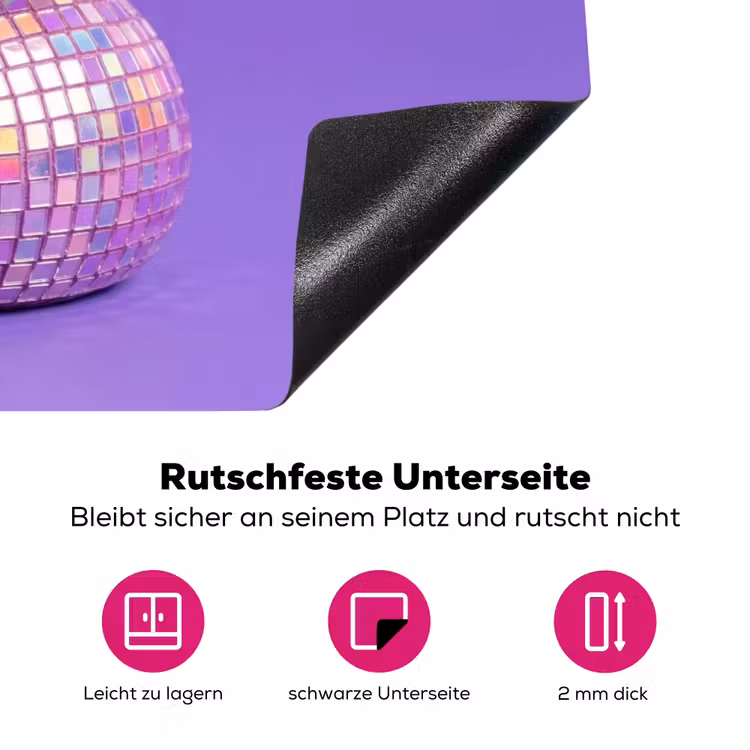 Disco - Eend - Paars Inductie beschermer vinyl 3mm klein -zzzzzzz-lf-onderkant