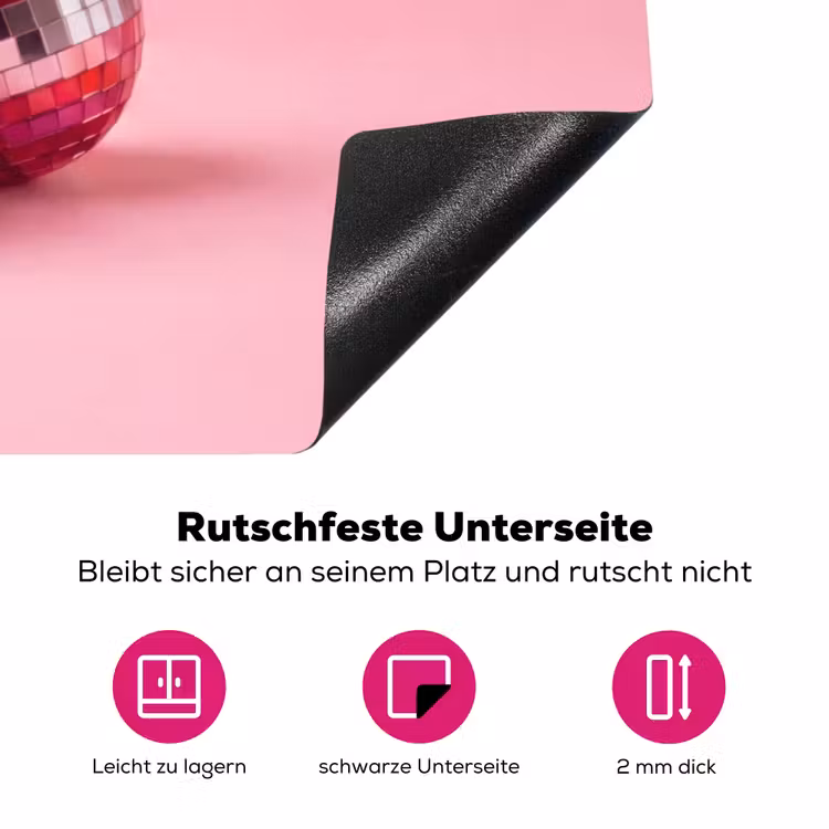 Disco - Kersen - Roze Inductie beschermer vinyl 3mm klein -zzzzzzz-lf-onderkant
