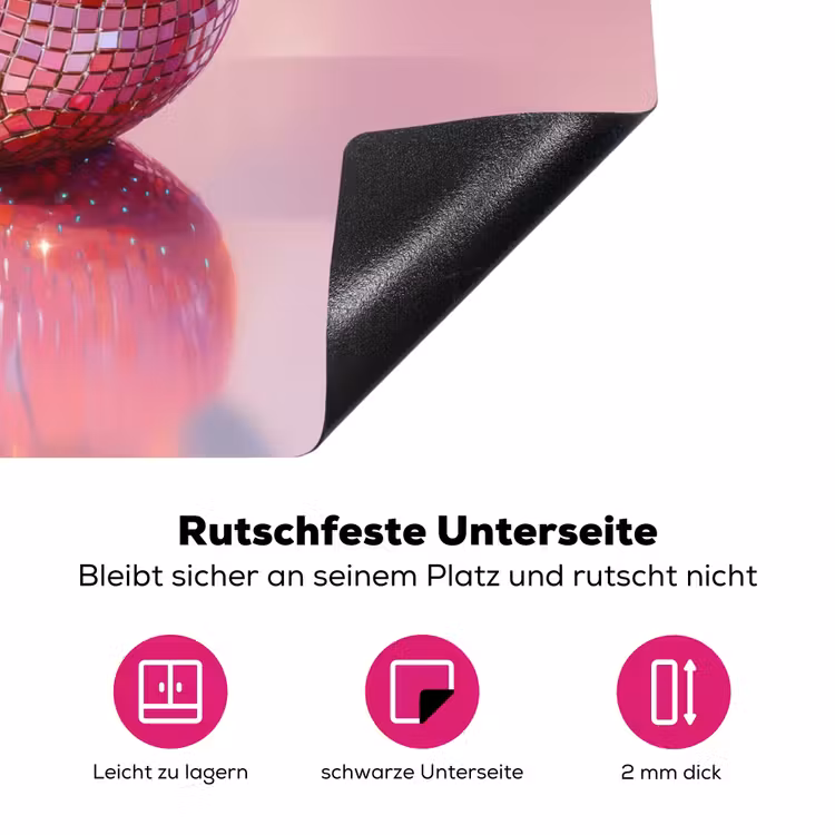 Disco - Fruit - Glitter - Strawberry Inductie beschermer vinyl 3mm klein -zzzzzzz-lf-onderkant