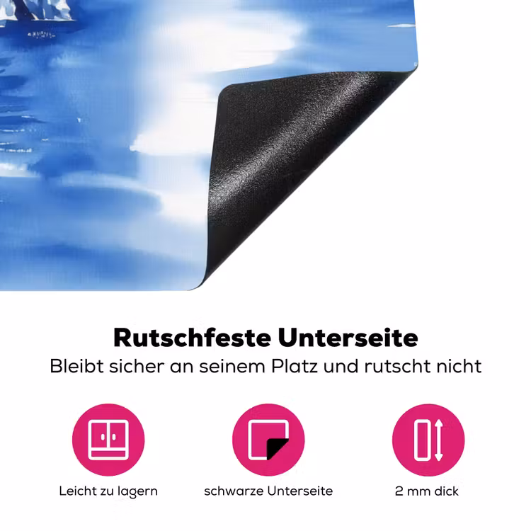 Dorp - Rotswand - Roeiboot - Water Inductie beschermer vinyl 3mm klein -zzzzzzz-lf-onderkant