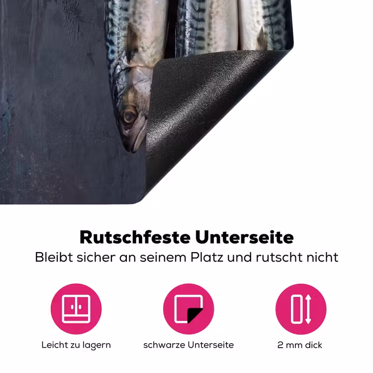 Herdabdeckplatte - Drei Fische – Seil - Drie vissen - Touw Inductie beschermer vinyl 3mm middel