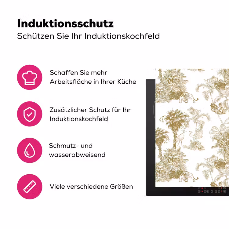 Oerwoud - Abstract - Beige Inductie beschermer vinyl 3mm klein 276 -zzzzzzz-lf-ups