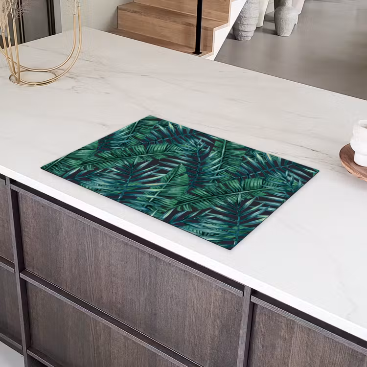 Jungle - Bladeren - Tropisch Inductie beschermer vinyl 3mm klein -sfeer8