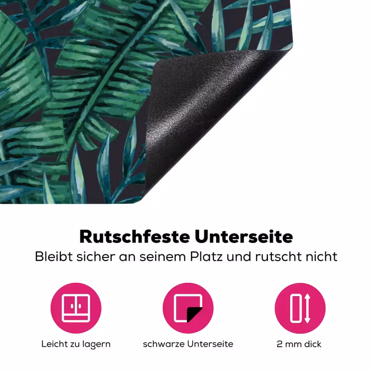 Jungle - Bladeren - Tropical Inductie beschermer vinyl 3mm klein -zzzzzzz-lf-onderkant