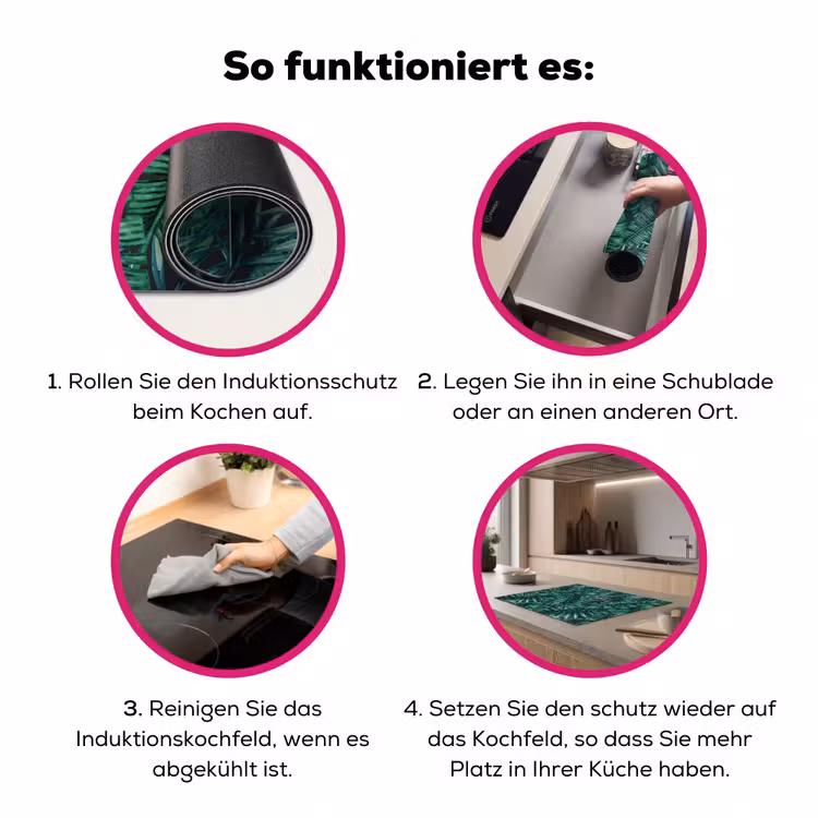 Jungle - Bladeren - Tropical Inductie beschermer vinyl 3mm klein -zzzzzzz-lf-werking