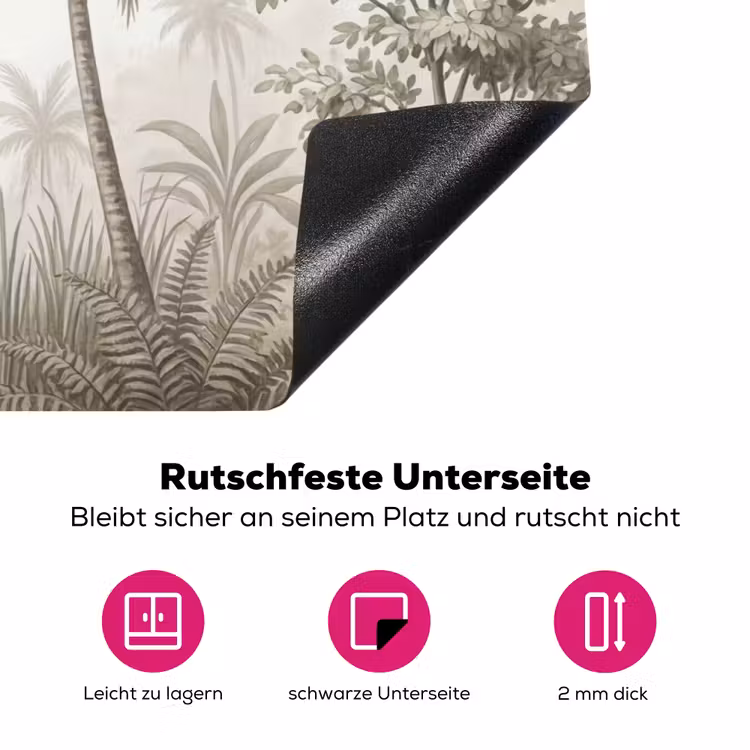 Jungle - Palmbomen - Natuur Inductie beschermer vinyl 3mm klein -zzzzzzz-lf-onderkant