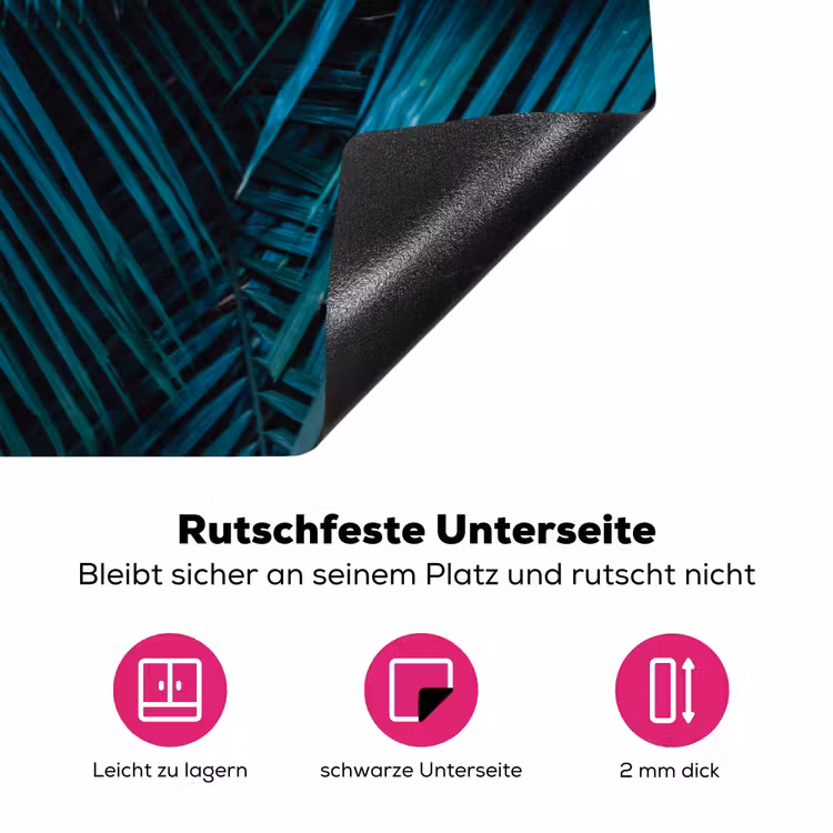 Inductie mat - Jungle - Inductie beschermer - Palmblad - Natuur Inductie beschermer vinyl 3mm klein -zzzzzzz-lf-onderkant