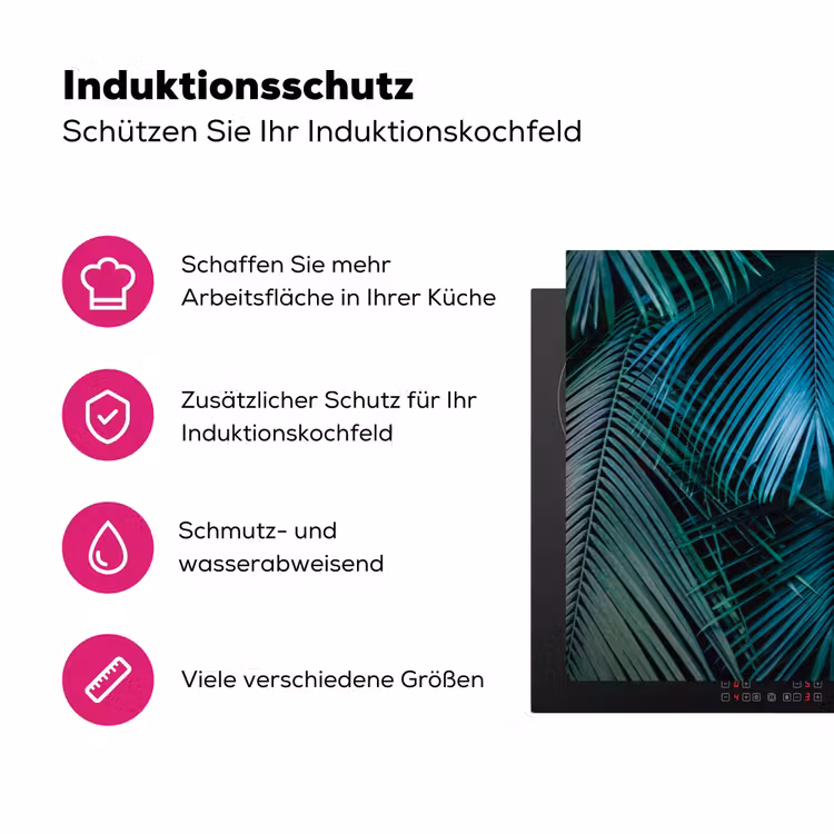 Inductie mat - Jungle - Inductie beschermer - Palmblad - Natuur Inductie beschermer vinyl 3mm klein -zzzzzzz-lf-ups