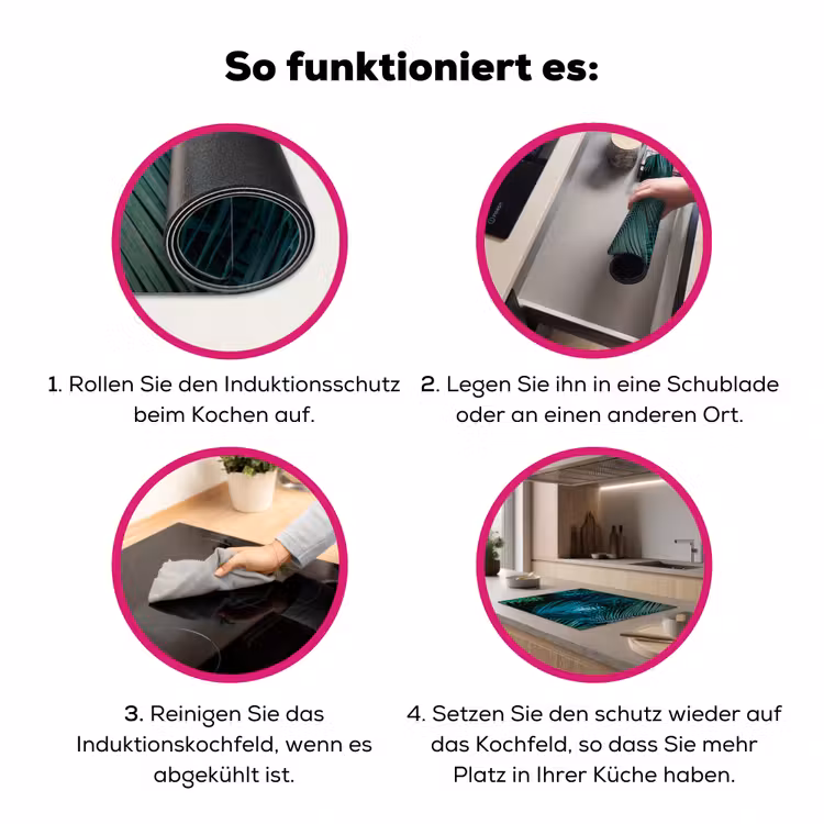 Inductie mat - Jungle - Inductie beschermer - Palmblad - Natuur Inductie beschermer vinyl 3mm klein -zzzzzzz-lf-werking