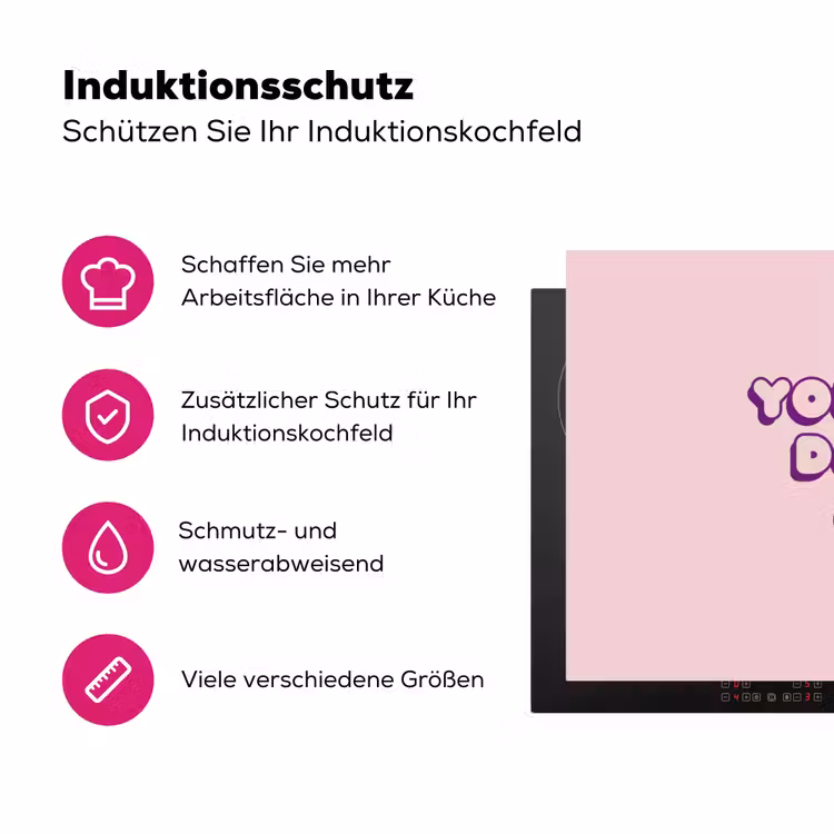 You're doing great - Roze - Bubble letters Inductie beschermer vinyl 3mm klein -zzzzzzz-lf-ups