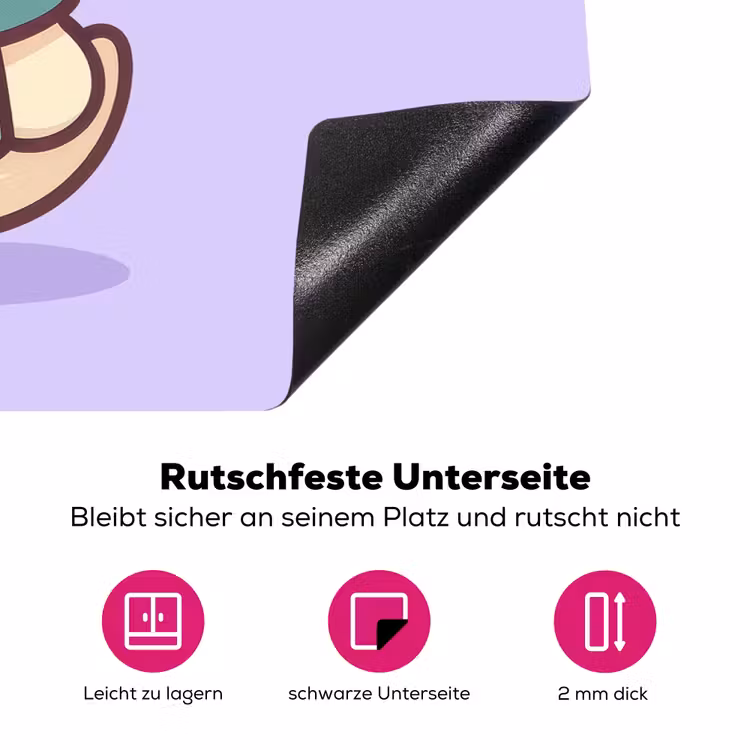 Eend - Sjaal - Paars Inductie beschermer vinyl 3mm klein -zzzzzzz-lf-onderkant