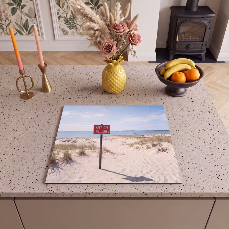 Duin - Bord - Kust - Landschap - Rood Inductie beschermer vinyl 3mm middel -sfeer3