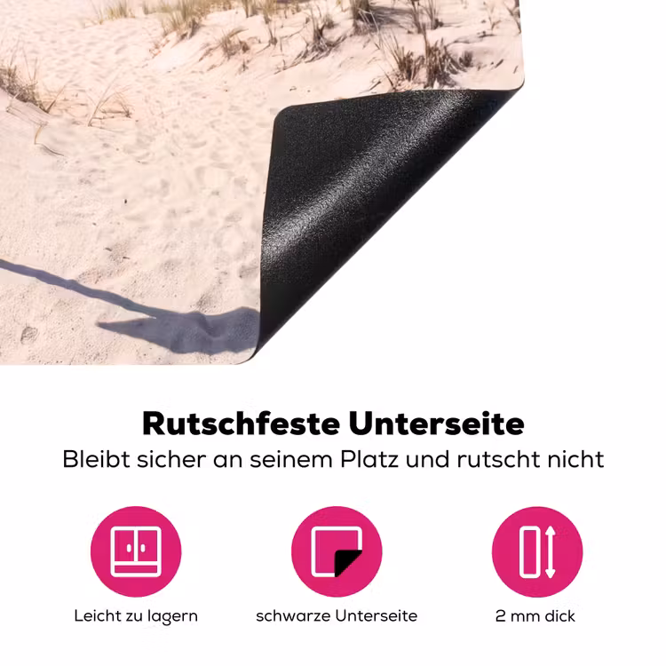 Duin - Bord - Kust - Landschap - Rood Inductie beschermer vinyl 3mm middel -zzzzzzz-lf-onderkant