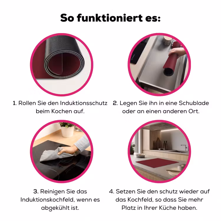 Dark - Garnet - Rood Inductie beschermer vinyl 3mm middel 274 -zzzzzzz-lf-werking