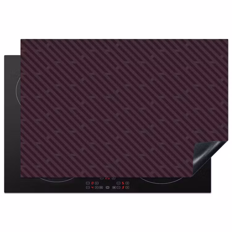 Donker - Paars - Patroon - Strepen Inductie beschermer vinyl 3mm klein 276 -3d