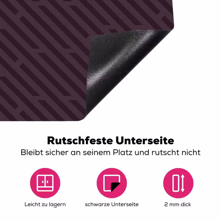 Donker - Paars - Patroon - Strepen Inductie beschermer vinyl 3mm klein 276 -zzzzzzz-lf-onderkant