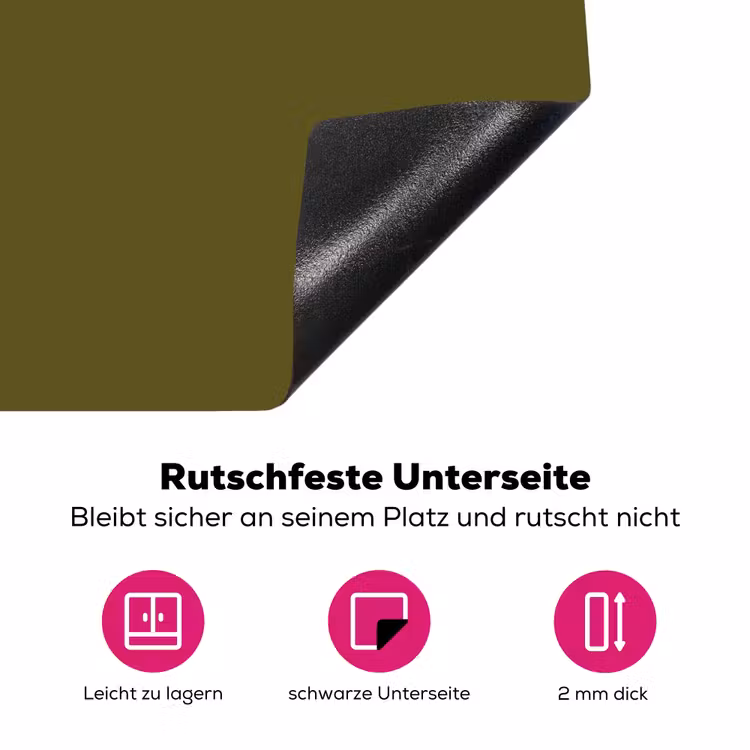 Dark - Olive - Groen Inductie beschermer vinyl 3mm middel 274 -zzzzzzz-lf-onderkant
