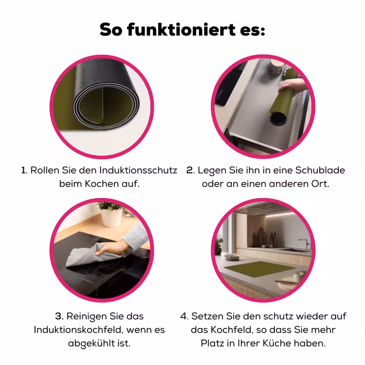 Dark - Olive - Groen Inductie beschermer vinyl 3mm middel 274 -zzzzzzz-lf-werking