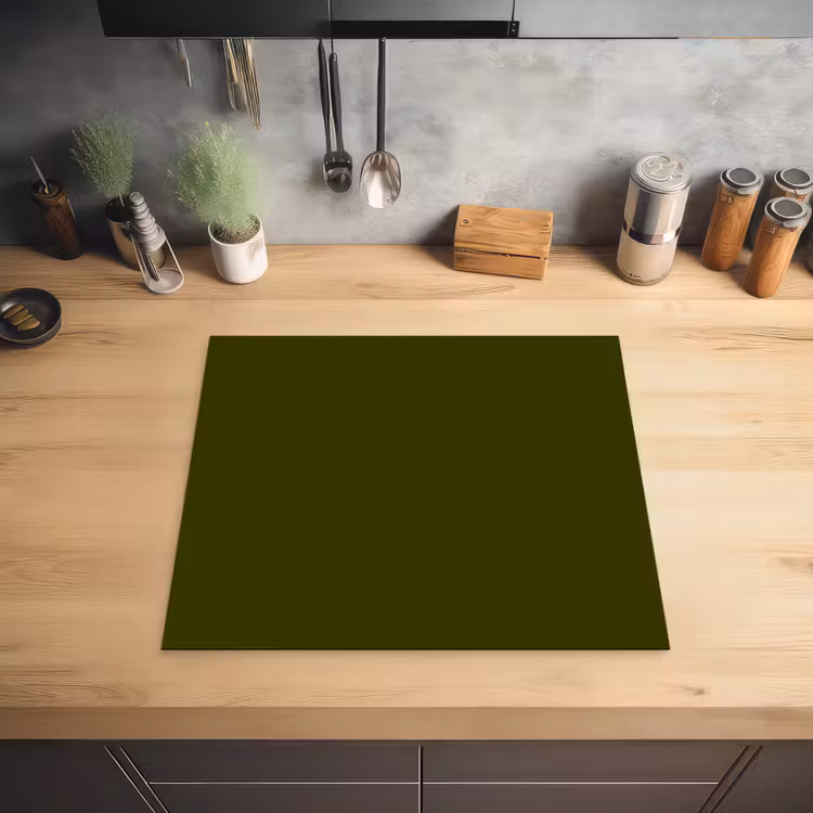 Dark - Olive - Groen Inductie beschermer vinyl 3mm middel 274 -sfeer5