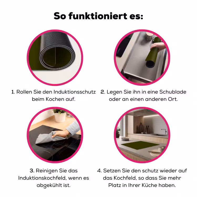 Dark - Olive - Groen Inductie beschermer vinyl 3mm middel 274 -zzzzzzz-lf-werking