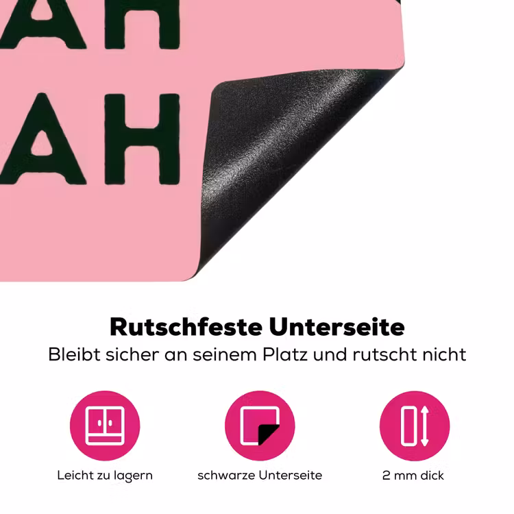Donkergroen - Tekst - Schaduw - Grafisch Inductie beschermer vinyl 3mm klein -zzzzzzz-lf-onderkant