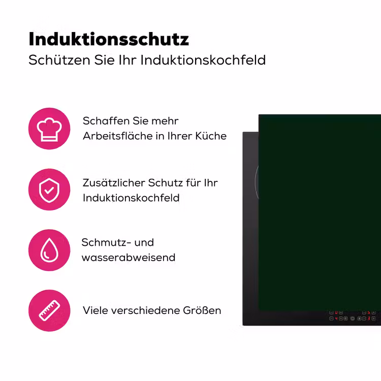 Donkergroen - Tekst - Schaduw - Grafisch Inductie beschermer vinyl 3mm klein -zzzzzzz-lf-ups