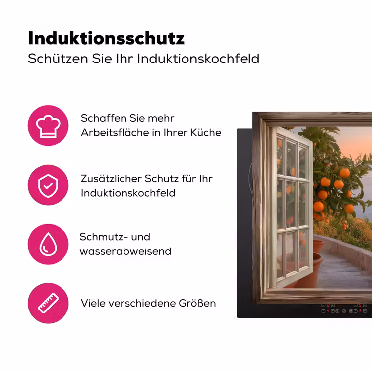 Doorkijk - Uitzicht - Meer - Landschap Inductie beschermer vinyl 3mm klein -zzzzzzz-lf-ups