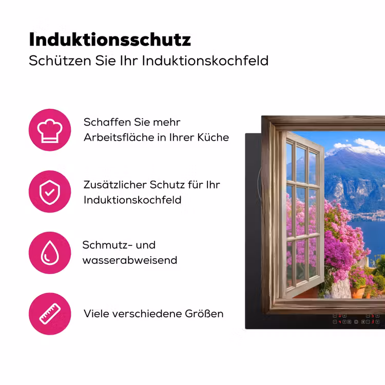 Doorkijk - Berg - Landschap - Uitzicht - Meer Inductie beschermer vinyl 3mm klein -zzzzzzz-lf-ups