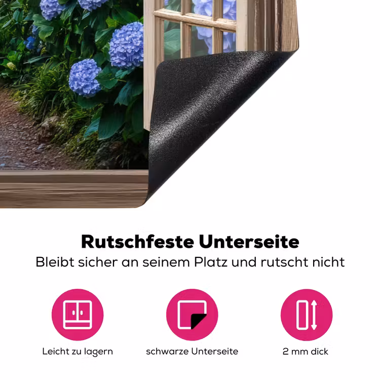 Doorkijk - Hortensia - Pad - Natuur Inductie beschermer vinyl 3mm klein -zzzzzzz-lf-onderkant