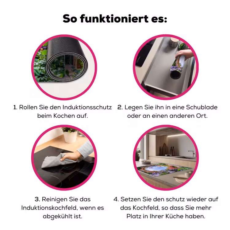 Doorkijk - Vuurtoren - Bloemen - Uitzicht Inductie beschermer vinyl 3mm middel -zzzzzzz-lf-werking