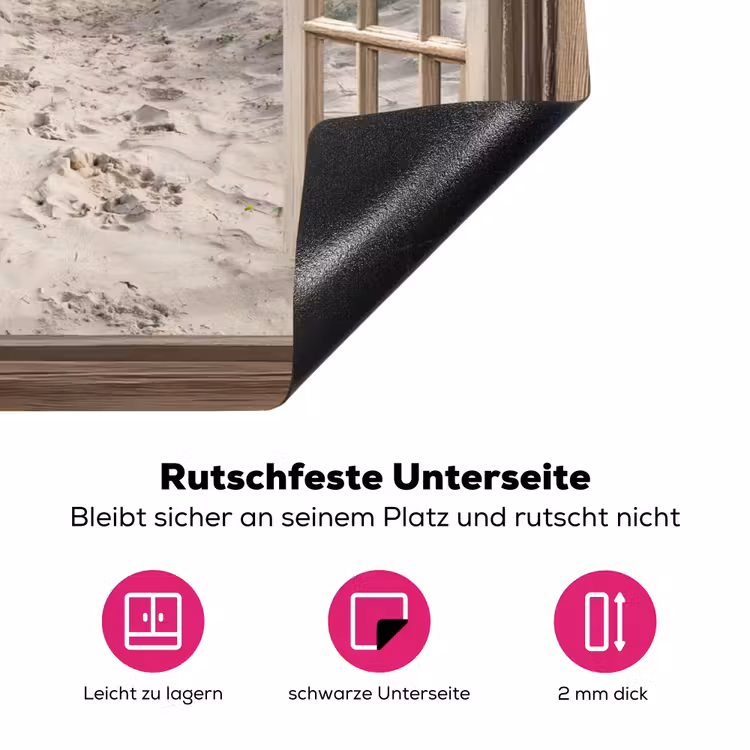 Doorkijk - Strand - Duinen - Pad - Landschap Inductie beschermer vinyl 3mm klein -zzzzzzz-lf-onderkant