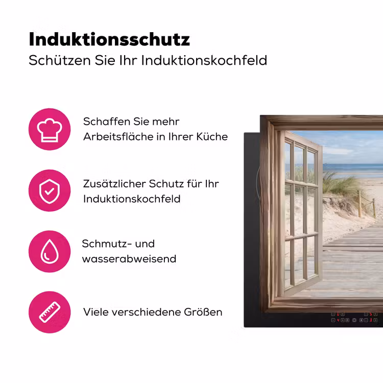 Doorkijk - Strand - Duinen - Pad - Landschap Inductie beschermer vinyl 3mm klein -zzzzzzz-lf-ups