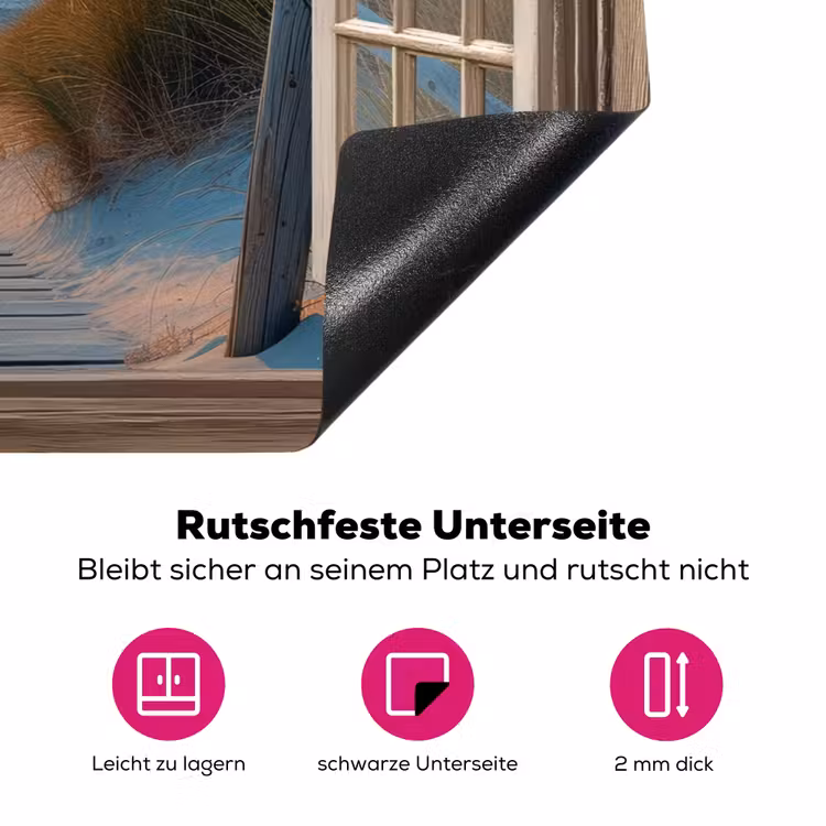 Doorkijk - Strand - Pad - Zonsondergang Inductie beschermer vinyl 3mm klein -zzzzzzz-lf-onderkant